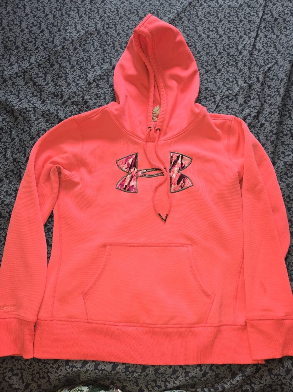 Under Armour Pink Pullover Hoodie with Camo Logo